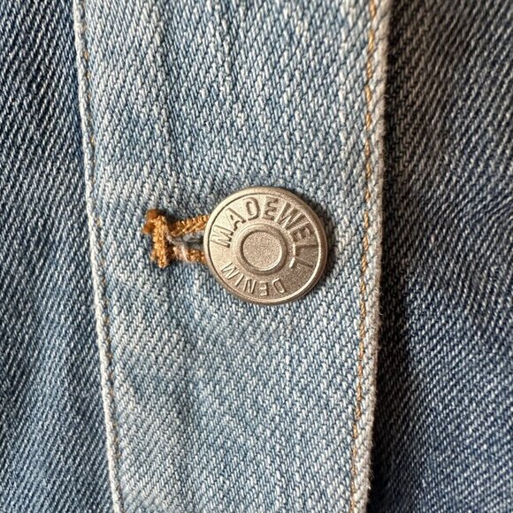 Women's 27 Madewell X ISKO Patchwork Jean Skirt Raw Edge 70's Style - Picture 5 of 8